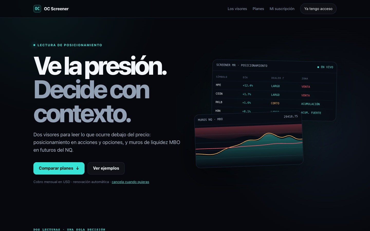 Página de OC Screener